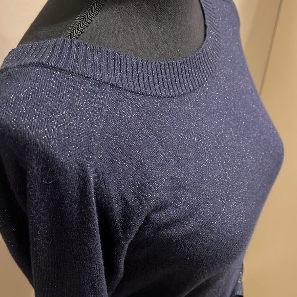 Blue Tunic/ Sweater Tie Waist Dress - Picture 2 of 4